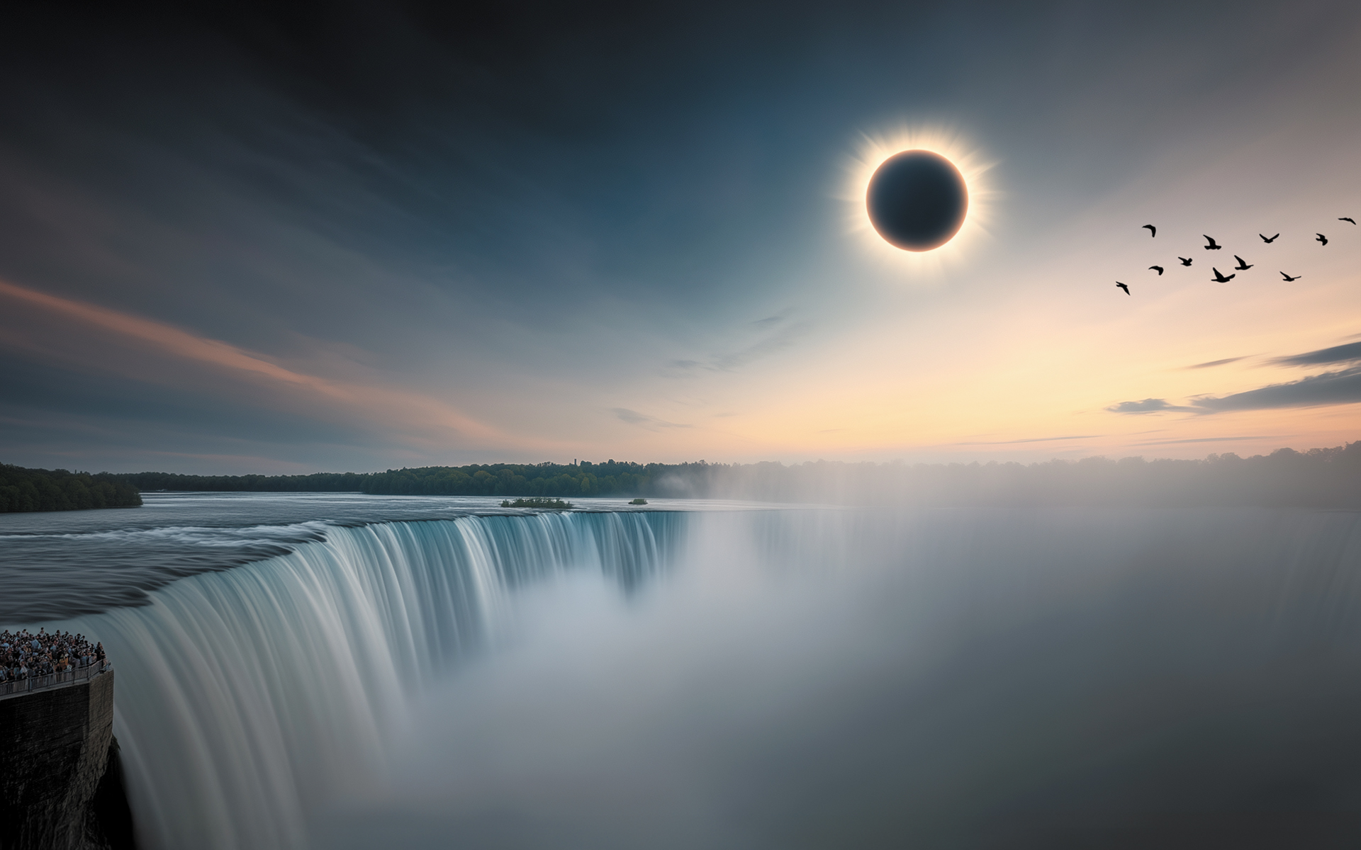 Witnessing the Solar Eclipse at Niagara Falls